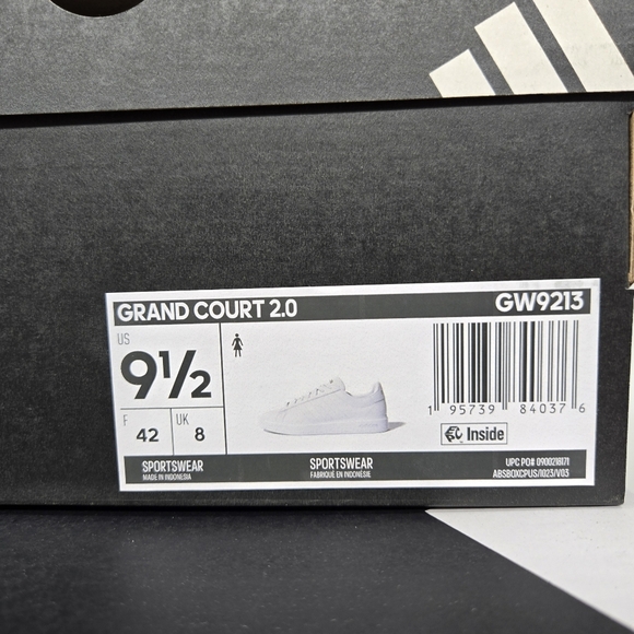 New adidas Grand Court 2.0 Cloud White Gold Metallic Women's Shoes Size 9.5 - Picture 8 of 8